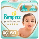 Fralda Pampers Premium Care XG 60 unidades