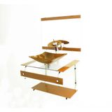 GABINETE DE VIDRO 45CM IT INOX COM CUBA QUADRADA - DOURADO REAL