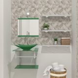 Gabinete de Vidro 45cm AC com Cuba Retangular Verde