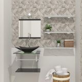 Gabinete de Vidro 45cm AC com Cuba Retangular Preto