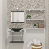 Gabinete de Vidro 45cm AC com Cuba Retangular Grafite