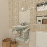 Gabinete de Vidro 45cm IQ Inox com Cuba Retangular Branco