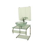 Gabinete de Vidro 45cm IT Inox com Cuba Redonda Incolor