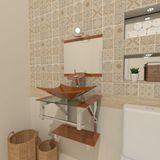 Gabinete de Vidro 45cm IQ Inox com Cuba Retangular