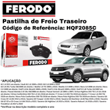 Pastilha De Freio Dianteira Ferodo Audi Tt / Volkswagen Virtus / Citroen C3 / C4 Pallas / Peugeot 307 Hqf-2085/c