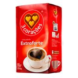 Café Torrado E Moído 3 Corações Extra Forte A Vácuo 250g