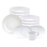 Jogo De Pratos De Sobremesa E Xícaras 24 Peças Leonora Em Porcelana Branco - Tramontina
