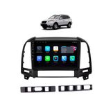 Kit Multimídia Santa Fe 06 / 13 9 Pol Android Carplay Gps 2/32gb - 915br Roadstar