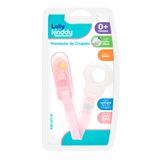 Prendedor De Chupeta Lolly Kinddy 0+ Meses Oceano Rosa 1 Unidade