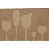 Jogo 2 Americano Tramex De Mesa 45x30cm Copos Bege