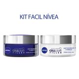 Kit Creme Facial Antissinais Nivea Cellular Fps 30  Dia + Tratamento Facial Antissinais Noite 50g