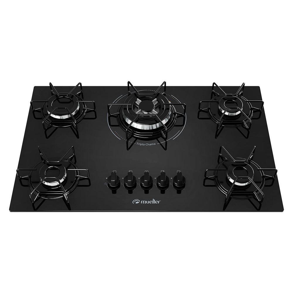 Cooktop 5 Bocas Mueller Com Queimador Tripla Chama Bivolt Mcg135bg1