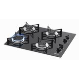 Cooktop A Gás Fischer 4 Bocas Com Mesa De Vidro Preto – Bivolt