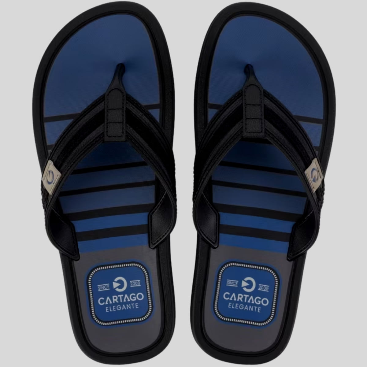 Chinelo De Dedo Juvenil Masculino Cartago Maiorca Essencial 11903 - Preto/azul/cinza - 35