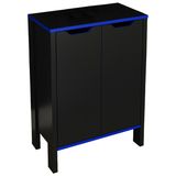 Armario Baixo Multiuso 2 Portas Me4164 Preto Azul Tecno Mobili