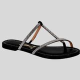 Tamanco Rasteira Feminina Strass Tiras Brilhantes Vizzano 6371.373.7286 N° 36