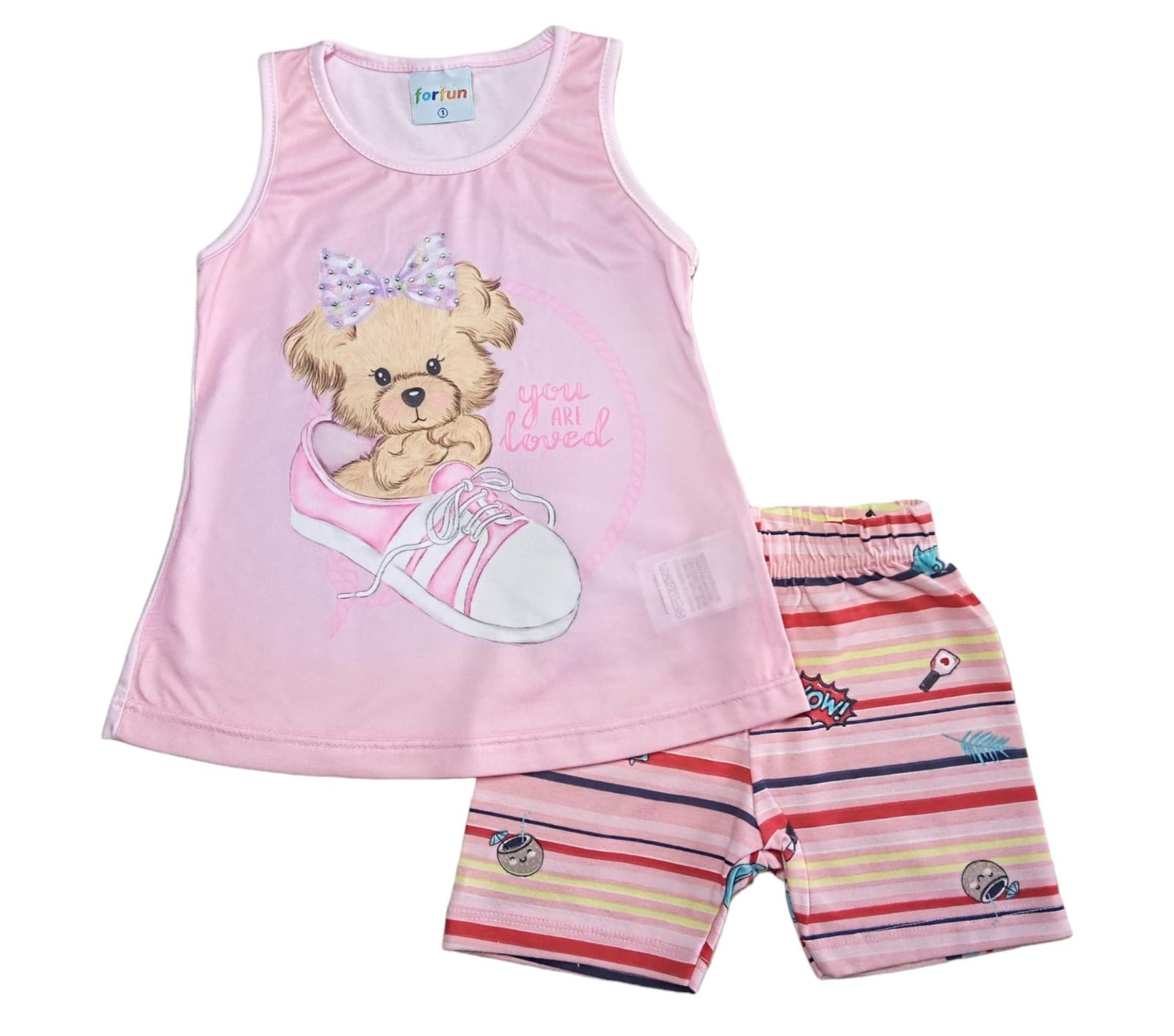 Conjunto Infantil Menina Regata Rosa Tamanho 1-fakini Forfun