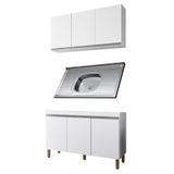 Armário De Cozinha Modulada Karen 2 Pçs C/ Pia 99.0030 P14 Branco - Mpozenato