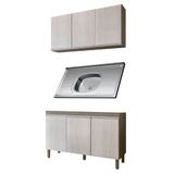 Armário De Cozinha Modulada Karen 2 Pçs C/ Pia 99.0030 P14 Malbec/avelã - Mpozenato