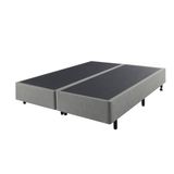 Cama Box Queen Size 158x198 Courino Linho Cinza Com Colchão Adapto Molas Ensacadas Ecoflex
