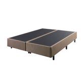Cama Box Queen Size 158x198 Linho Marrom Com Colchão Adapto Molas Ensacadas Ecoflex