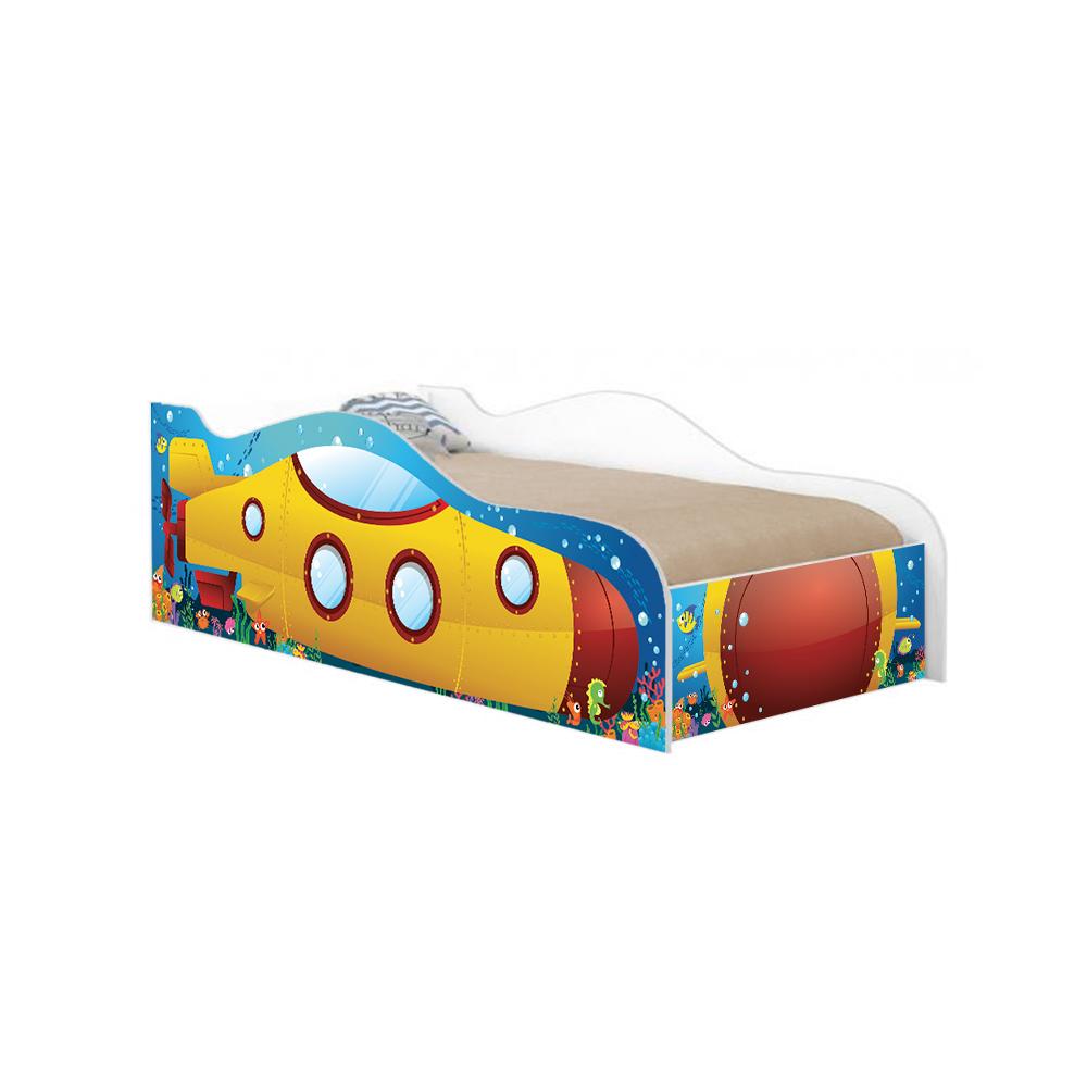 Cama Carro Solteiro Divertida Quarto Infantil - Submarino Amarelo