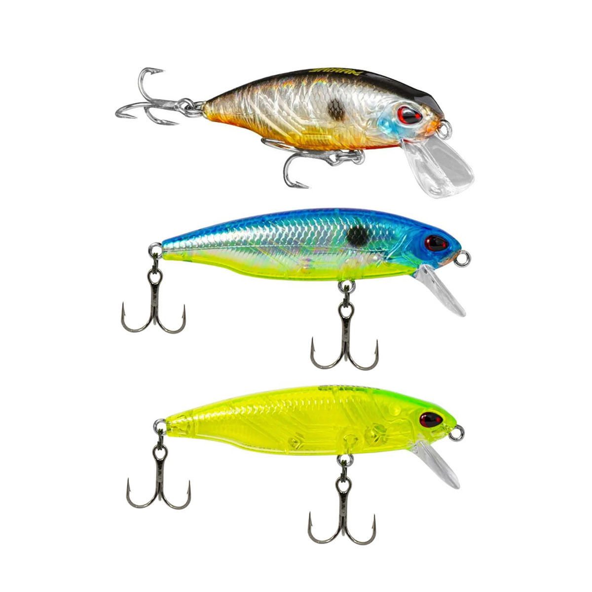 Kit 3 Iscas Artificiais Pesca Meia Água Marine Sports Bay Hunter Minnow 70 7cm 7g