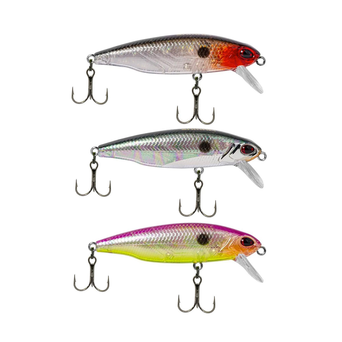 Kit 3 Iscas Artificiais Pesca Meia Água Marine Sports Bay Hunter Minnow 70 7cm 7g