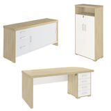 Conjunto Escritório 3 Peças Mesa Lado Direito Corp A06 Carvalho/branco - Mpozenato