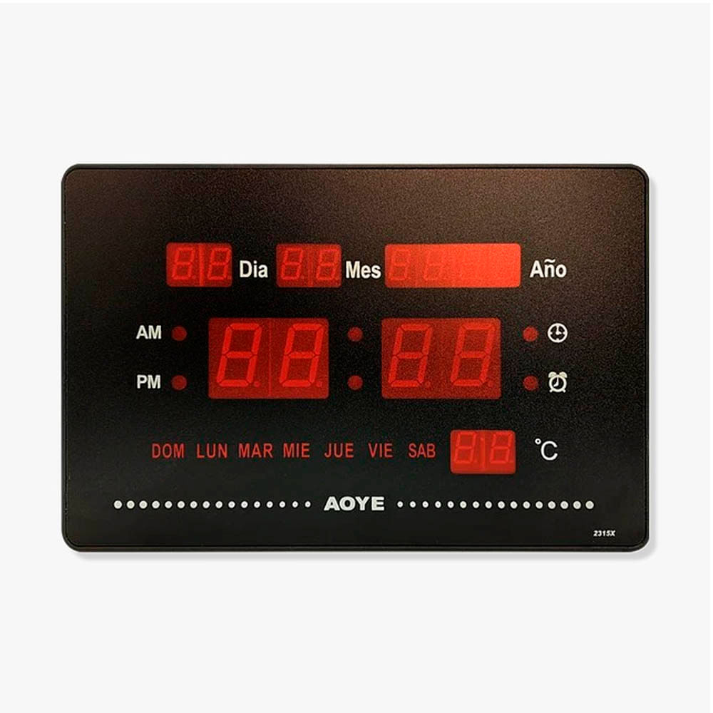 Relógio Led De Parede Mesa Com Medidor Temperatura Despertador Dia Mês Ano