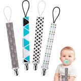 Baby Pacifier Clip Cotton Pacifier Clip For Girls Teething Baby Boys Gift Teether Toys Drool Bib 4 Pieces