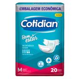 Fralda Descartável Geriátrica Cotidian Bem Estar Hiper M Com 20 Unidades
