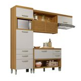 Cozinha Completa 100% Mdf 3 Peças Nesher Princesa Marrom Off White