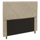 Cabeceira Cama Box Casal King Size Mali 195cm Suede Bege - Desk Design