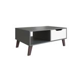 Mesa De Centro Retangular Completa Móveis Rimini Mc004gfbc 1 Gaveta Grafite/branco Se