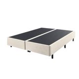 Cama Box Queen Size 158x198 Courino Linho Bege Com Colchão Adapto Molas Ensacadas Ecoflex