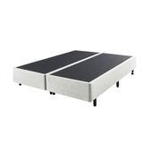 Cama Box Queen Size 158x198 Courino Linho Branco Com Colchão Adapto Molas Ensacadas Ecoflex
