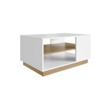 Mesa De Centro Retangular Completa Móveis Livorno Mc002bcoa  Branco Oak Se