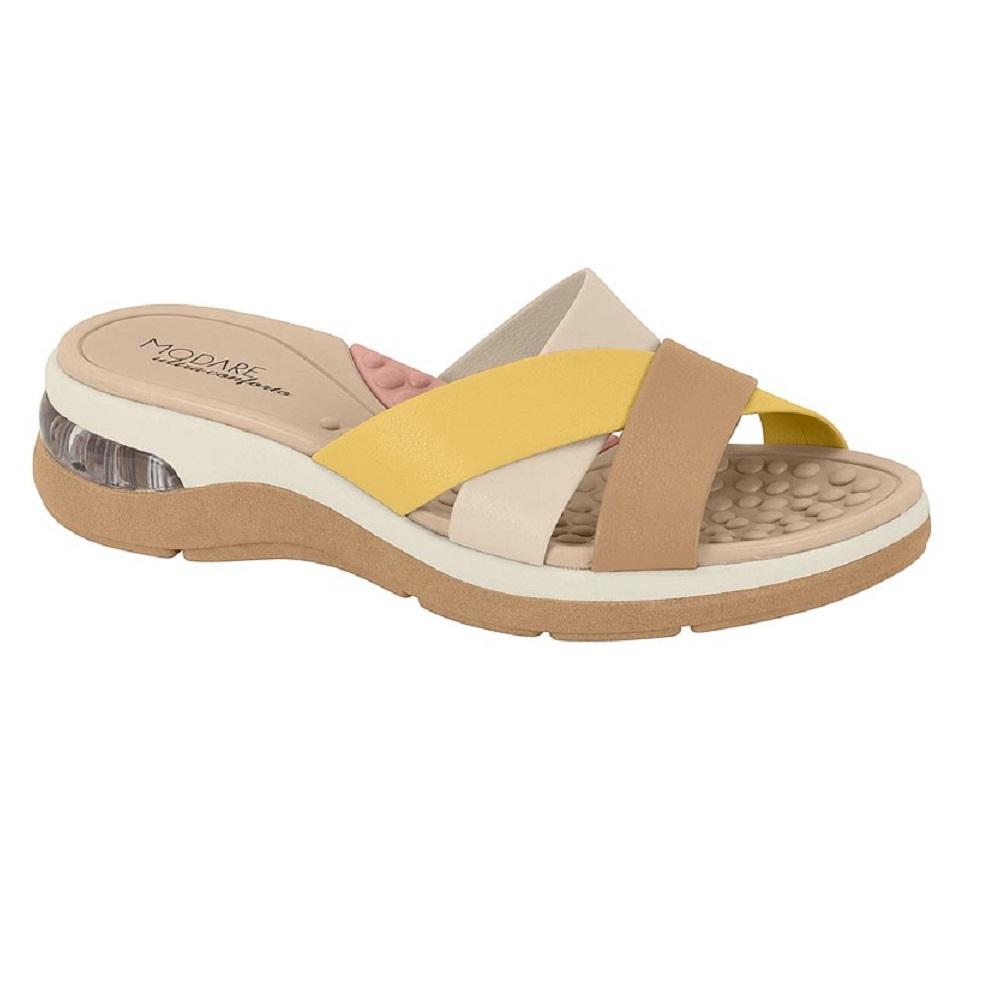 Tamanco Modare Napa Floather Nature Amarelo/creme/tan 035