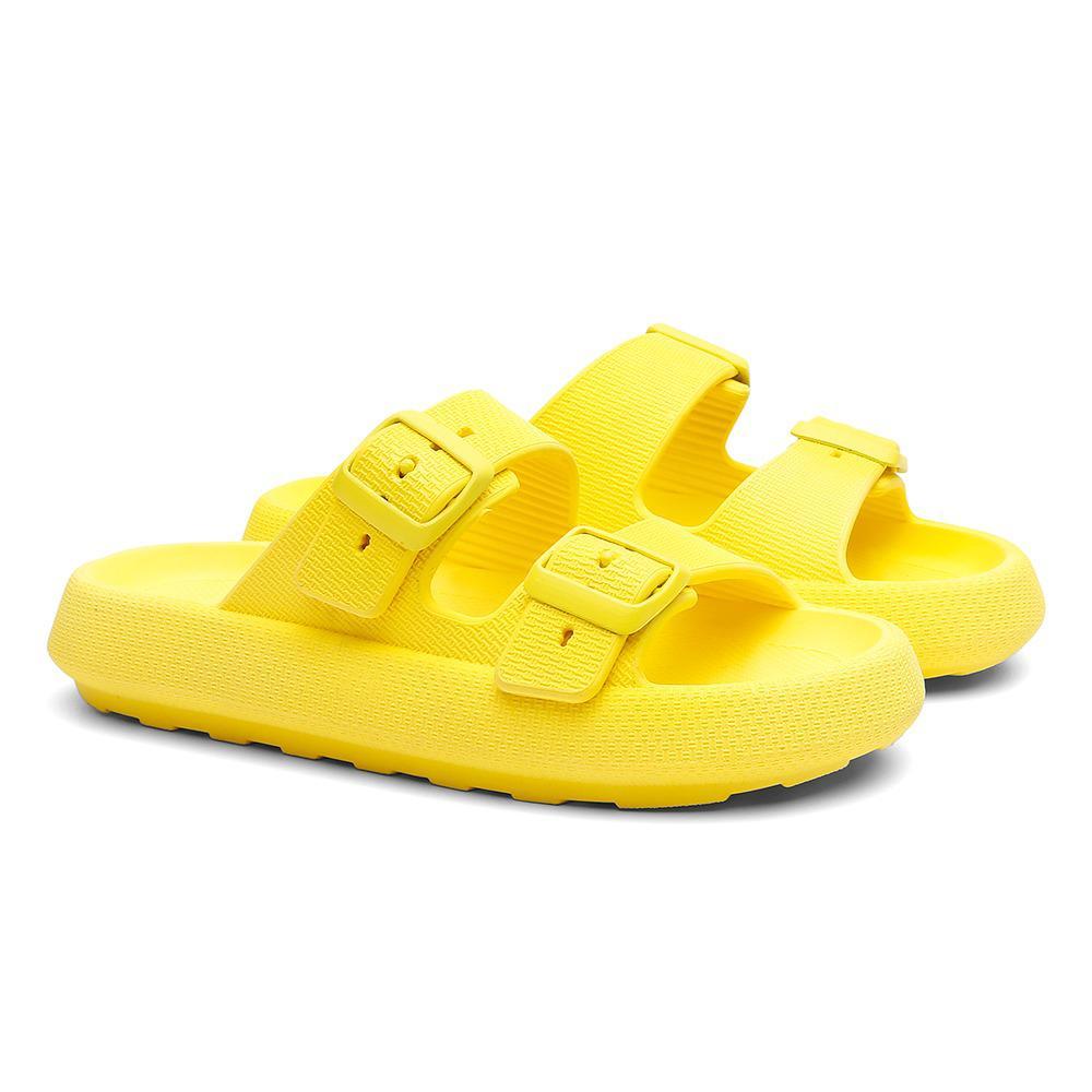 Chinelo Feminino Nuvem Slide Confortável Birken Fivela - Amarelo - 42/43