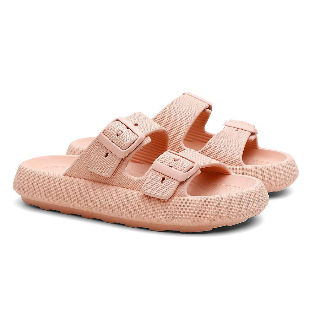 Chinelo Feminino Nuvem Slide Confortável Birken Fivela - Nude - 42/43