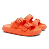 Chinelo Feminino Nuvem Slide Confortável Birken Fivela - Laranja - 42/43