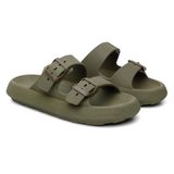 Chinelo Feminino Nuvem Slide Confortável Birken Fivela - Verde Militar - 42/43