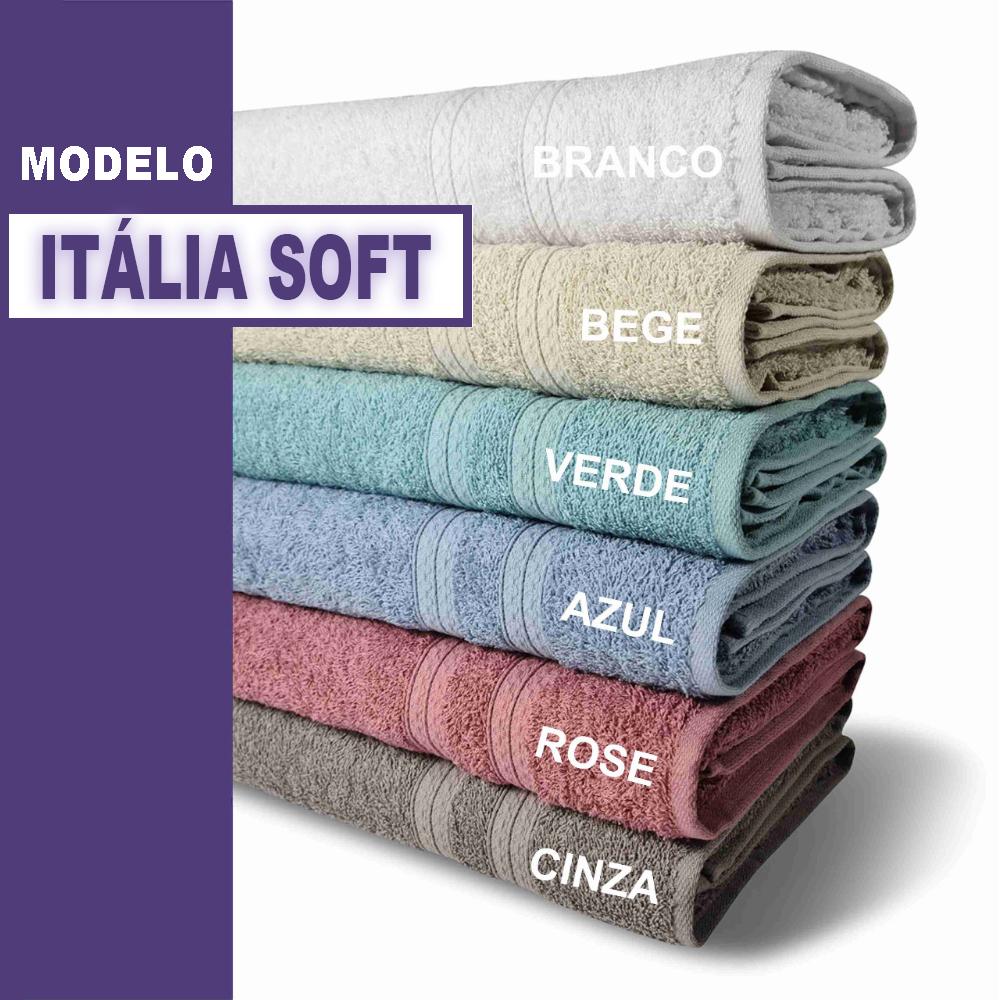 5 Toalhas Super Felpudas Grande E Grossa Algodão 80x150 Itália Soft Beka - Bege/cinza