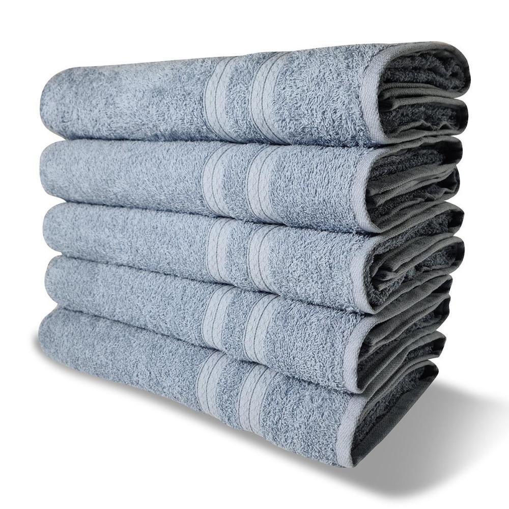 5 Toalhas Super Felpudas Grande E Grossa Algodão 80x150 Itália Soft Beka - Azul