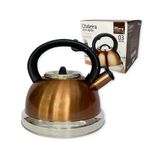 Chaleira Bule Inox Com Apito Crown Gold 3 Litros Café Chá Chimarrâo