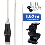 Antena Px Mini Maria Mole 1,40m Alongador 25cm Porta Malas Capo Parafusos Anti-furto