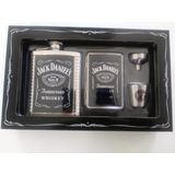 Conjunto De Presente Jack Daniel&#39;s Flask/case/shot/funnel Com Caixa