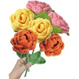 6 Pcs Malha Falsa Flor Rosa Artificial Para Decoração Cro