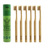 Escova De Dentes Gaia Guy Bamboo Boar Bristle Pacote Com 6